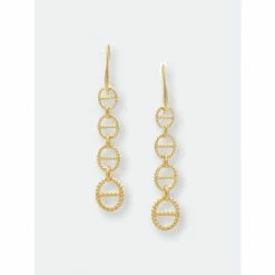 Rivka Friedman Polished Marine Link Dangle Earrings Gold