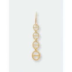 Alternative view of Rivka Friedman Polished Marine Link Dangle Earrings Gold