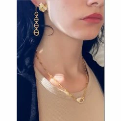 Rivka Friedman Polished Marine Link Dangle Earrings Gold -Rivka Friedman Shop unnamed file 378