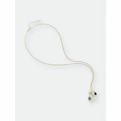 Rivka Friedman Key + Lock + Evil Eye Long Charm Necklace Necklaces Gold