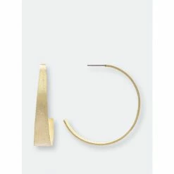 Rivka Friedman Satin Wide Hoop - 3" Earrings Gold