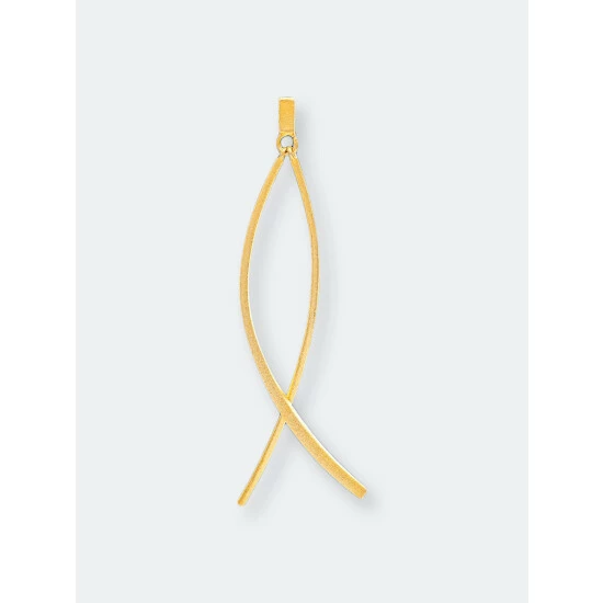 Rivka Friedman Satin Criss Cross Dangle Earrings Gold 2 Rivka Friedman Satin Criss Cross Dangle Earrings Gold - Image 2