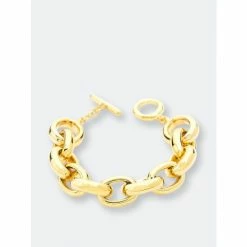 Rivka Friedman Polished Rolo Link Toggle Bracelet Bracelets Gold