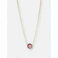 Rivka Friedman Round Faceted Rubellite Crystal Pendant Necklaces Gold