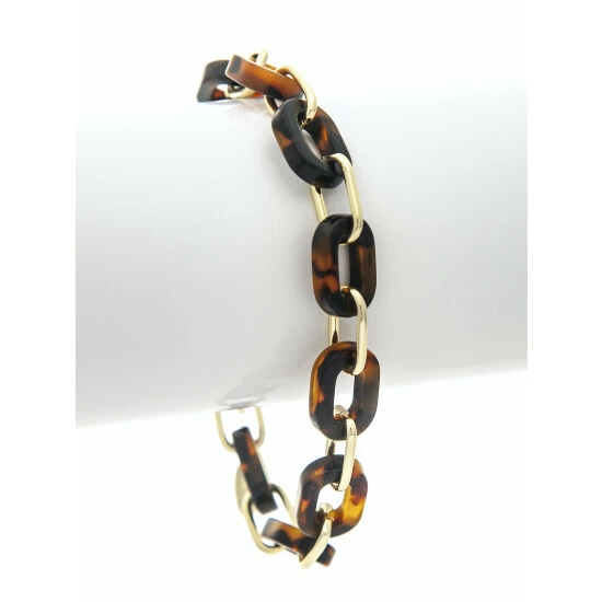 Rivka Friedman Chain With Resin Link Bracelet Bracelets Brown 2 Rivka Friedman Chain With Resin Link Bracelet Bracelets Brown - Image 2