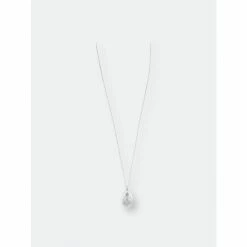 Alternative view of Rivka Friedman White Rhodium Long Teardrop Rock Crystal Pendant Necklaces Silver