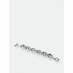 Rivka Friedman Rhodium Polished Rolo Link Toggle Bracelet - 7.5" Bracelets Silver