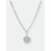 Rivka Friedman White Rhodium Filagree Disc Paper Clip Pendant Necklace Necklaces Silver