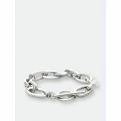 Rivka Friedman White Rhodium Polished Paper Clip Toggle Bracelet Bracelets Silver