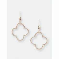 Rivka Friedman Rose Gold Polished Clover Dangle Earrings