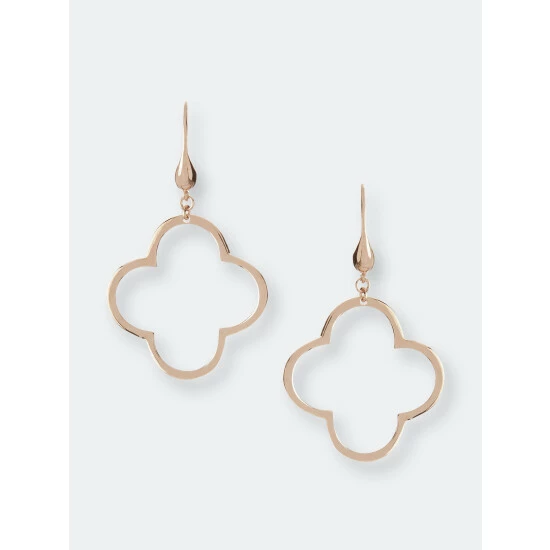 Rivka Friedman Rose Gold Polished Clover Dangle Earrings 1 Rivka Friedman Rose Gold Polished Clover Dangle Earrings