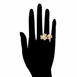 Rivka Friedman Cubic Zirconia Encrusted Floral Ring Rings Gold -Rivka Friedman Shop unnamed file 461