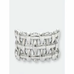 Rivka Friedman Rhodium Basket Weave Band Ring Rings Silver -Rivka Friedman Shop unnamed file 465