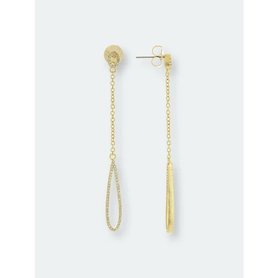 Rivka Friedman Elongated Teardrop Dangle Earrings Gold 1 Rivka Friedman Elongated Teardrop Dangle Earrings Gold