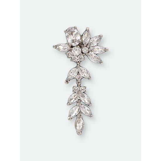 Rivka Friedman Rhodium Clad CZ Multi-Shape Drop Earrings Silver 2 Rivka Friedman Rhodium Clad CZ Multi-Shape Drop Earrings Silver - Image 2