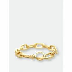 Rivka Friedman Polished Paper Clip Toggle Bracelet Bracelets Gold