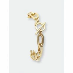 Alternative view of Rivka Friedman Polished Paper Clip Toggle Bracelet Bracelets Gold