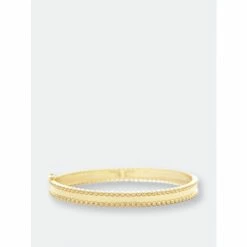 Rivka Friedman Satin Millwork Edge Bangle Bracelets Gold