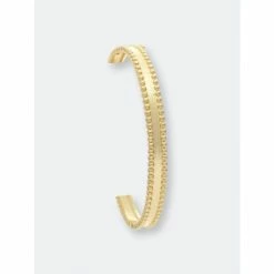 Alternative view of Rivka Friedman Satin Millwork Edge Bangle Bracelets Gold