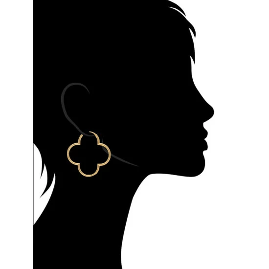 Rivka Friedman Polished Clover Hoop Earrings Gold 3 Rivka Friedman Polished Clover Hoop Earrings Gold - Image 3