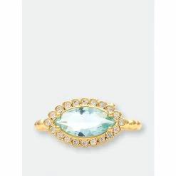 Rivka Friedman London Blue Crystal East West Ring Rings