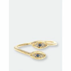 Rivka Friedman Simulated Diamond Bypass Ring Rings Gold