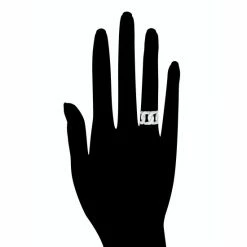 Rivka Friedman White Rhodium Clad Solid Curb Link Chain Motif Polished Ring Rings -Rivka Friedman Shop unnamed file 507