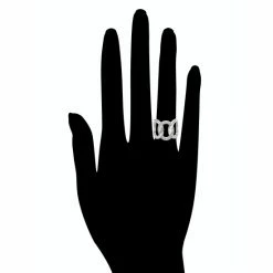 Rivka Friedman White Rhodium Interlaced Circle With Cubic Zirconia Accent Band Ring Rings Silver -Rivka Friedman Shop unnamed file 519