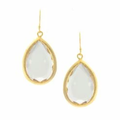 Rivka Friedman Crystal Teardrop Earrings - White, Mint, Jade + Rock Crystal Available - Closeout