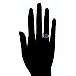 Rivka Friedman Cat's Eye Navy Crystal Rectangular Bezel + Cubic Zirconia Ring Rings Navy/gold -Rivka Friedman Shop unnamed file 531