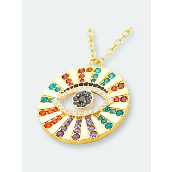Rivka Friedman Multi Crystal Evil Eye Pendant Necklaces 2 Rivka Friedman Multi Crystal Evil Eye Pendant Necklaces - Image 2