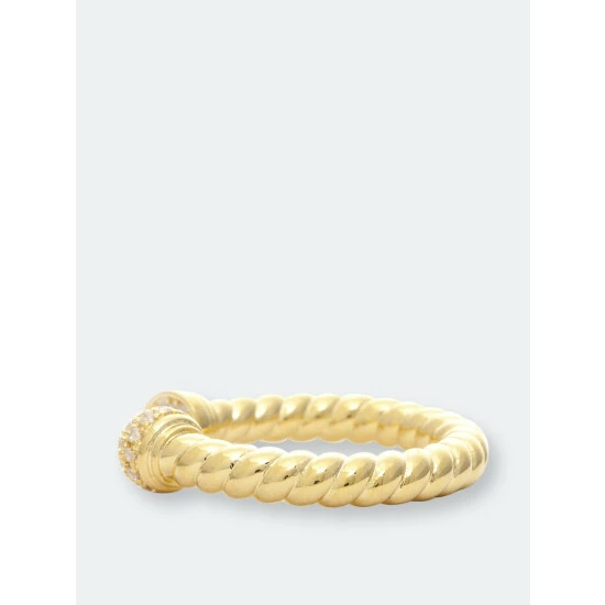 Rivka Friedman Twisted Shank Cubic Zirconia Band Ring Rings Gold 2 Rivka Friedman Twisted Shank Cubic Zirconia Band Ring Rings Gold - Image 2
