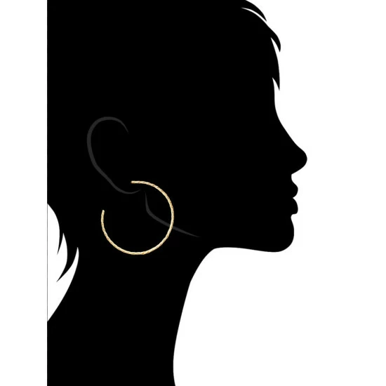 Rivka Friedman Satin Link Hoop Earrings Gold 3 Rivka Friedman Satin Link Hoop Earrings Gold - Image 3