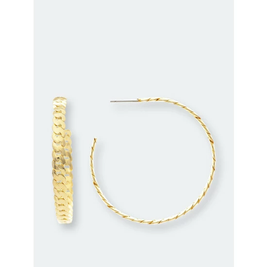 Rivka Friedman Polished Link Hoop Earrings Gold 1 Rivka Friedman Polished Link Hoop Earrings Gold