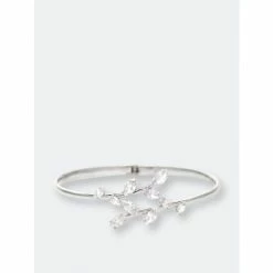 Rivka Friedman Rhodium Marquise CZ Bangle Bracelets White Rhodium / Marquise