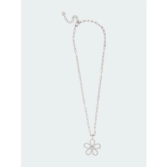 Rivka Friedman Rhodium Cubic Zirconia Flower Pendant Necklace Necklaces Silver 1 Rivka Friedman Rhodium Cubic Zirconia Flower Pendant Necklace Necklaces Silver