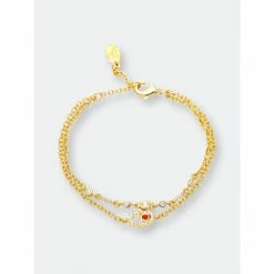 Rivka Friedman Multi Strand Hamsa + Cubic Zirconia Rubelite Bracelet Bracelets