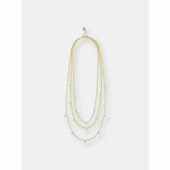 Rivka Friedman Triple Layer Cubic Zirconia Necklace Necklaces Gold/white