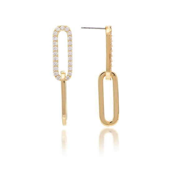 Rivka Friedman Double Loop Pave Cubic Zirconia Earrings Gold 1 Rivka Friedman Double Loop Pave Cubic Zirconia Earrings Gold