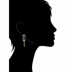 Alternative view of Rivka Friedman Double Loop Pave Cubic Zirconia Earrings Gold