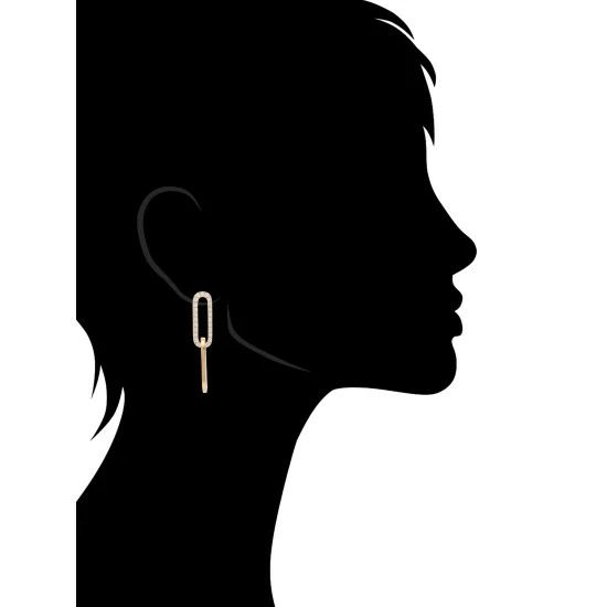 Rivka Friedman Double Loop Pave Cubic Zirconia Earrings Gold 2 Rivka Friedman Double Loop Pave Cubic Zirconia Earrings Gold - Image 2