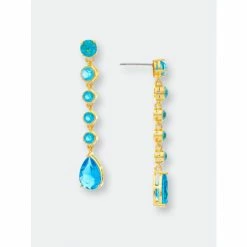 Rivka Friedman London Blue Dangling Drop Earrings
