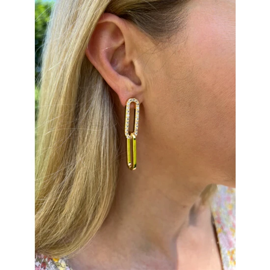Rivka Friedman Double Loop Pave Cubic Zirconia Earrings Gold 3 Rivka Friedman Double Loop Pave Cubic Zirconia Earrings Gold - Image 3