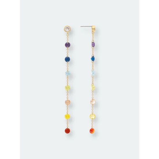 Rivka Friedman Multi Crystal Chain Drop Earrings 1 Rivka Friedman Multi Crystal Chain Drop Earrings