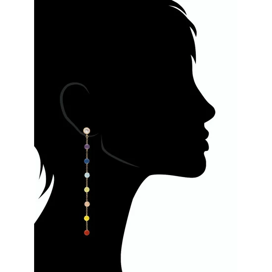 Rivka Friedman Multi Crystal Chain Drop Earrings 2 Rivka Friedman Multi Crystal Chain Drop Earrings - Image 2