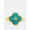 Rivka Friedman Turquoise Clover Ring Rings